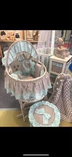 Детский комплект: люлька, комод, корзина