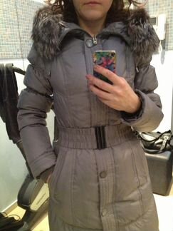 Пуховик женский серый