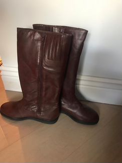 Зимние кожаные сапоги на натуральном меху