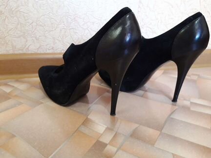 Комбинированные Туфли из кожи и замши