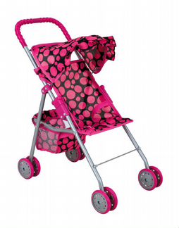 Коляска для кукол Buggy Boom с крышей, ремешками для фиксирования, корзиной для игрушек (8806)
