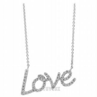 Золотая подвеска love с бриллиантами 0.45 ct