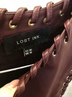 Платье кожаное бордовое S Lost Ink