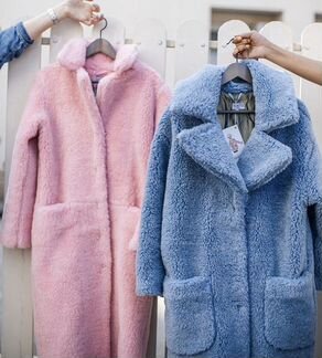 Шуба розовая натуральная