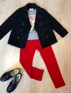 Осеннее пальто для девочки zara синее