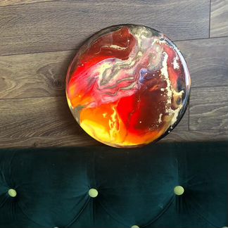 Картина Огонь, resinart (эпоксидная смола), 30 см