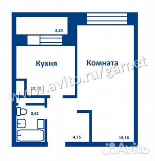 1-к квартира, 41.2 м², 8/16 эт.