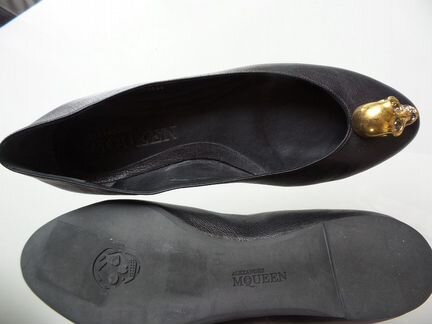 Черные кожаные балетки Alexander MQ McQueen