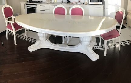 Обеденная Группа Италия массив Дуба ручная роспись