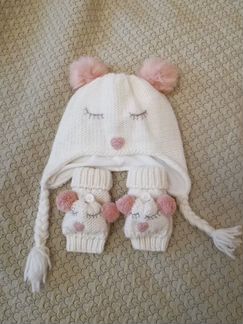 Шапка и варежки Mothercare на 6-8 лет