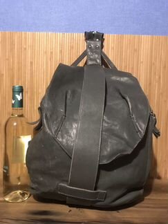 Рюкзак кожаный женский. Большой серый