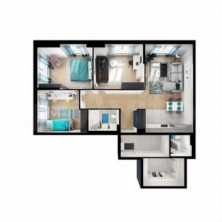 3-к квартира, 100.8 м², 9/32 эт.