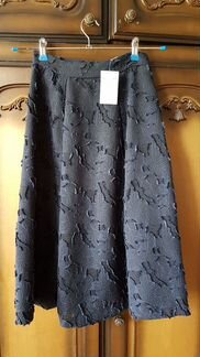 Юбка трапеция темно-синяя р-р 40-42 с подкладкой