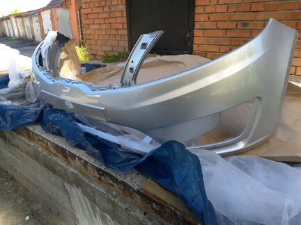 Kia Rio 3 бампер передний,Серебристый