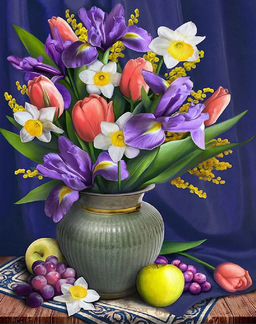 Картина стразами «Ваза с цветами» 40х50