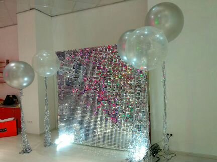 Фотозона из пайеток. Стена из пайеток