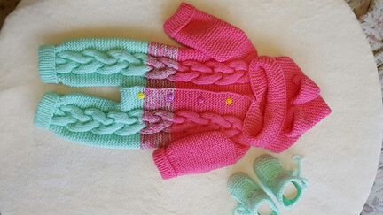 Вязанные детские комбинезоны