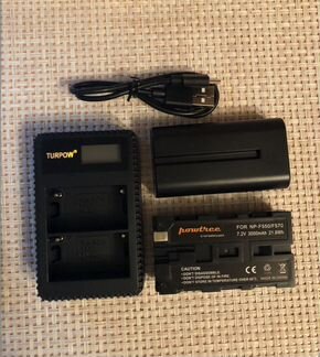 Зарядное + 2 аккумулятора NP-F550 на 3000 мАч