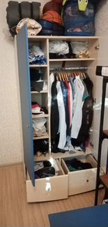 Шкаф детский синий+слоновая кость