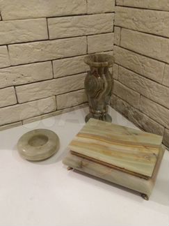 Шкатулка из оникса мраморного. Винтаж