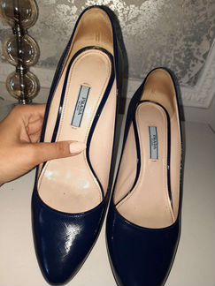 Туфли Prada синие оригинал сафьяно