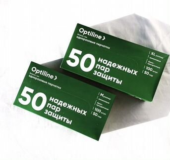 Перчатки виниловые размер L optiline