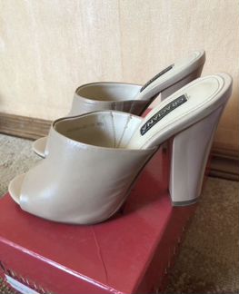 Сабо 36 р натур кожа беж