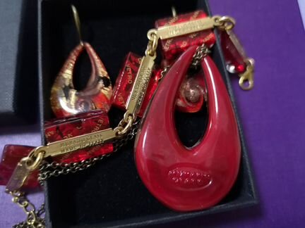 Италия, муранское стекло серьги кулон браслеты