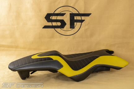Сиденье BMW K1300R 2004-2015 Yellow Carbon Waves