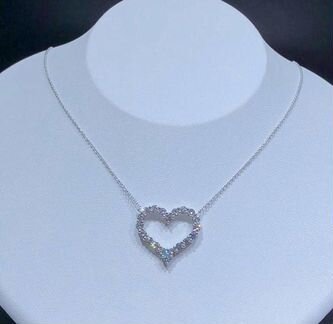 Золотое колье сердце Tiffany с брил. 1.4 ct
