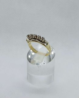Золотое кольцо с бриллиантами 0,1 ct