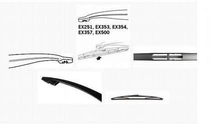 Задний стеклоочиститель пласт. Trico ExactFit 350м