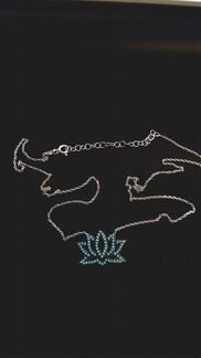 Кулон цветок лотоса на серебряной цепочке