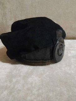 Шапка-берет из натуральной замши