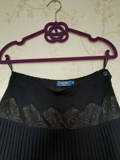 Юбка школьная, синяя, р.164