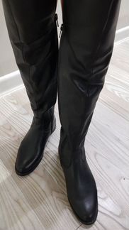 Сапоги высокие, кожа