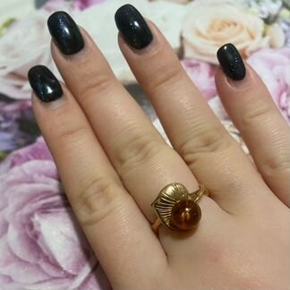 Набор серьги и кольцо с янтарем