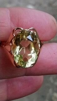 Золотое кольцо с цитрином 583 19,5р