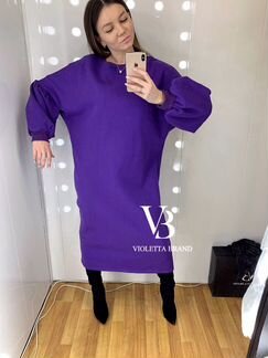 Платье тёплое oversize на флисе