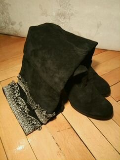 Сапоги замшевые женские
