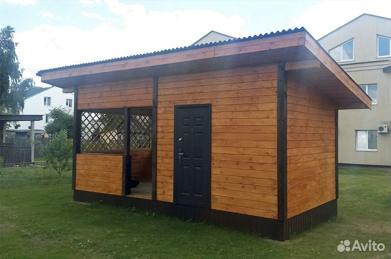 Беседка обшитая имитацией бруса