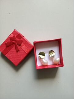 Сережки с речным жемчугом, новые
