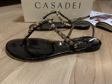 Новые чёрные сандалии Casadei (оригинал)