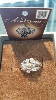 Кольцо цветок серебро 925 пробы фирмы Альдзена