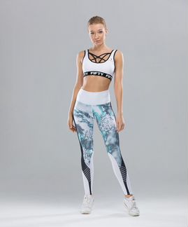 Женские леггинсы Intense мятно-белый прин Fifty (0,2 кг, XS (42), мятный)