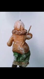 Ватная ёлочная игрушка Баба Яга