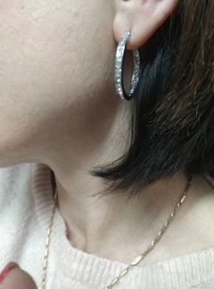 Серьги - обручи с австрийскими кристаллами