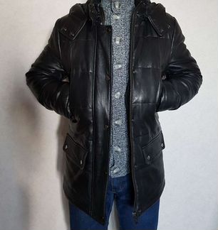 Кожаная куртка пуховик