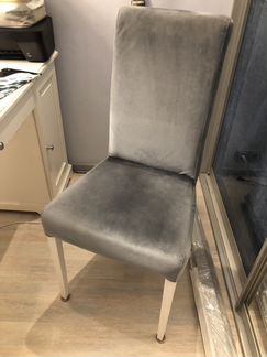 Стул велюровый - мягкий, серый