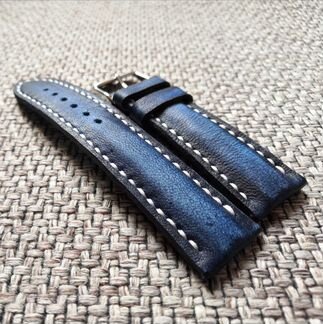 Ремешок 22/20 для часов из кожи джинсовый градиент